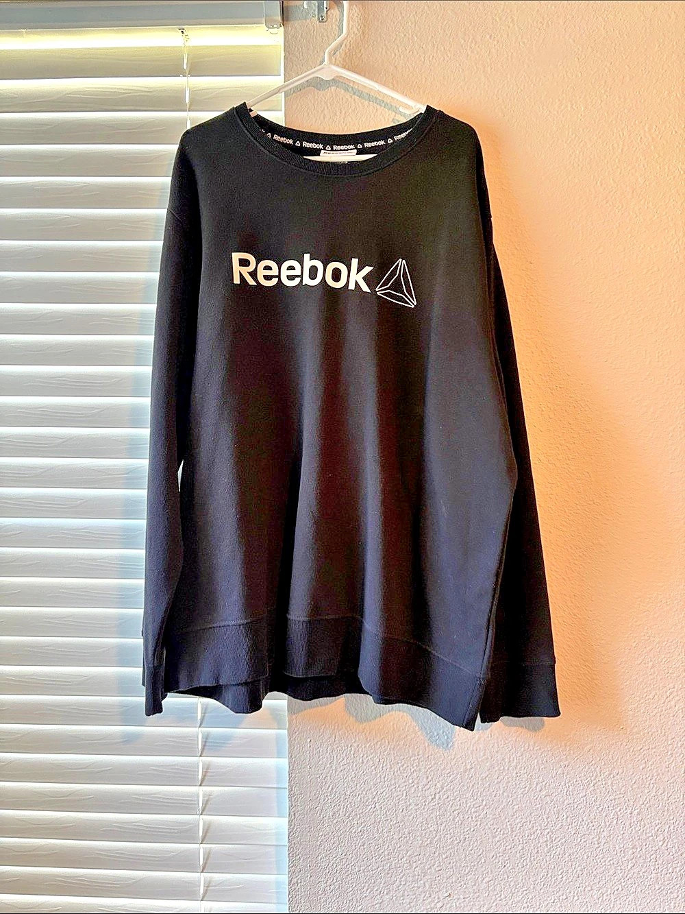 Reebok Logo Fleece Crewneck Sweatshirt Black 3XL